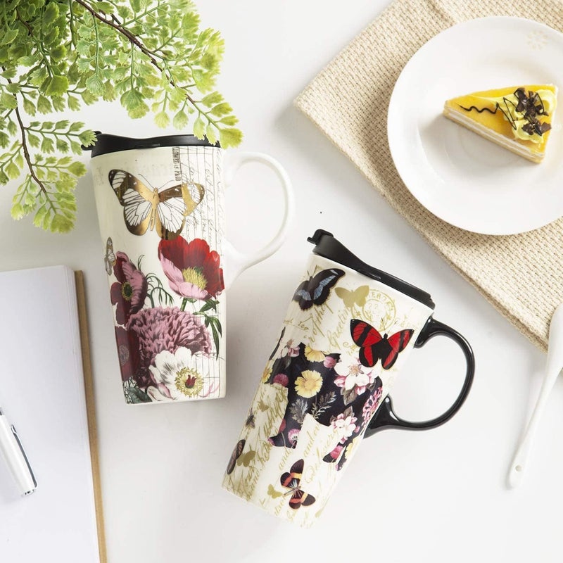 Topadorn Ceramic Travel Mug 17 oz. Coffee Latte Cup with Sealed Lid and Gift Box, Perfect for Coffee and Tea, 2 pack - Image 3